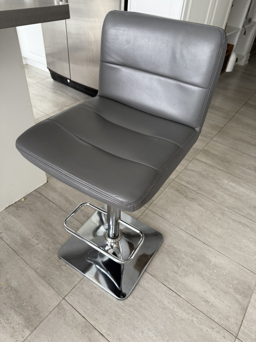 Set of Three Grey  Bar Stools