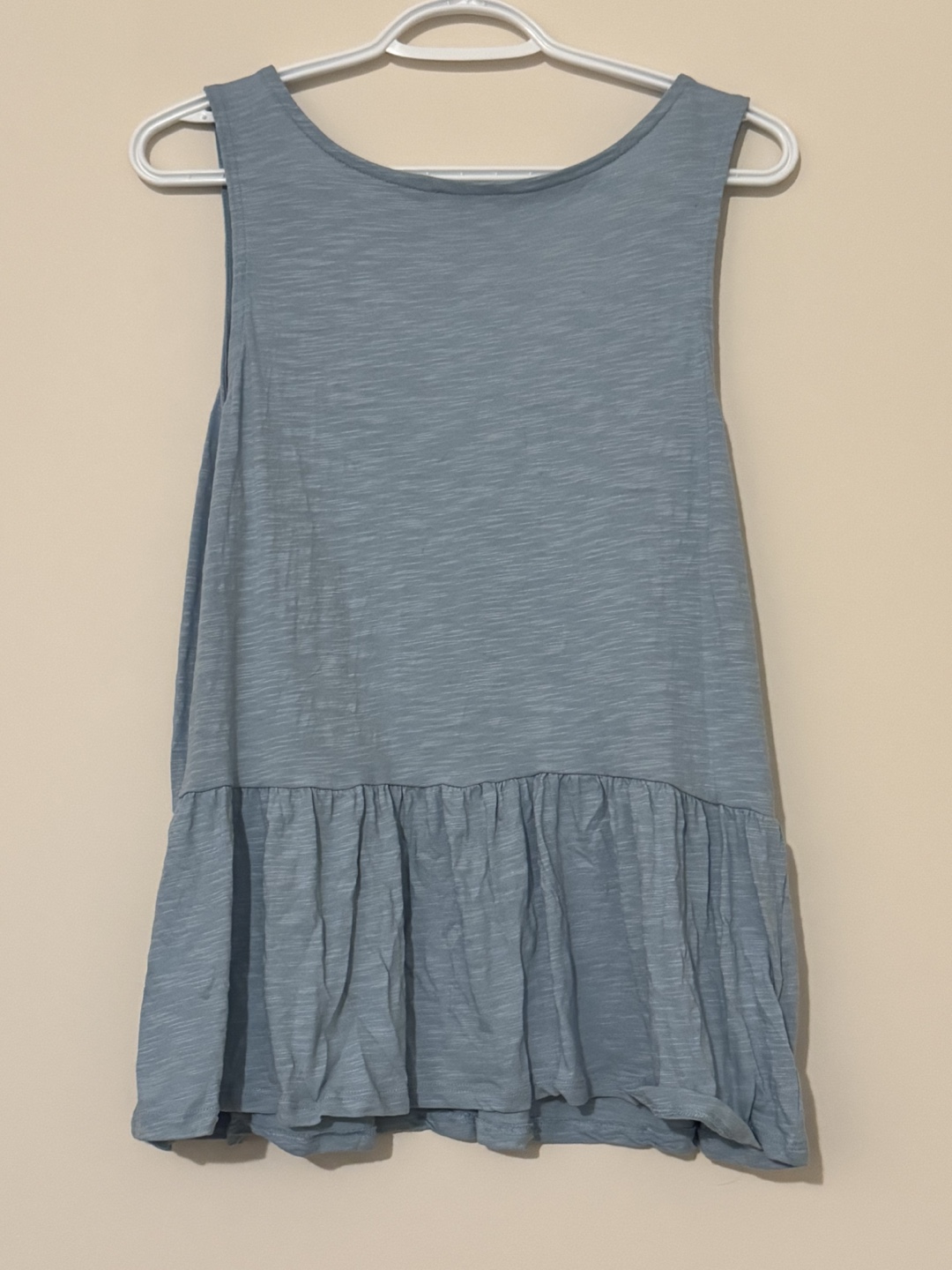 Ricki's Dusty Blue Button Detail Peplum Tank Top - photo 2