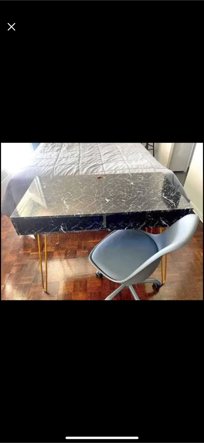 Athena Writing Desk - Black Marble - photo 2