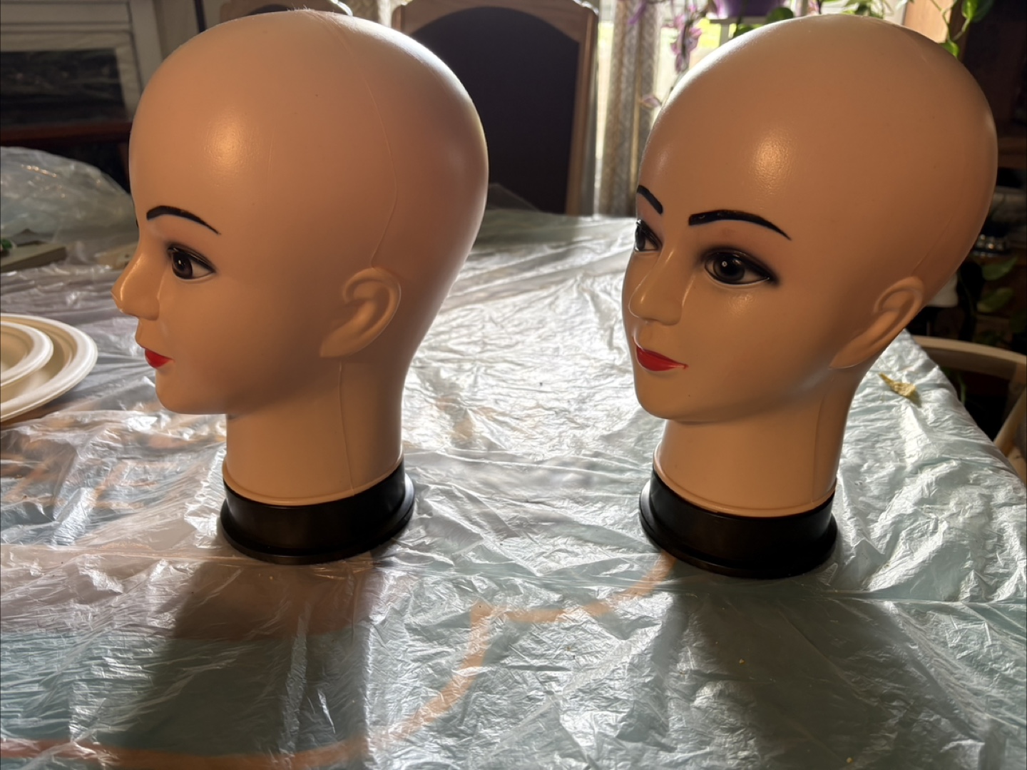 Two Mannequin Heads for Hair Styling