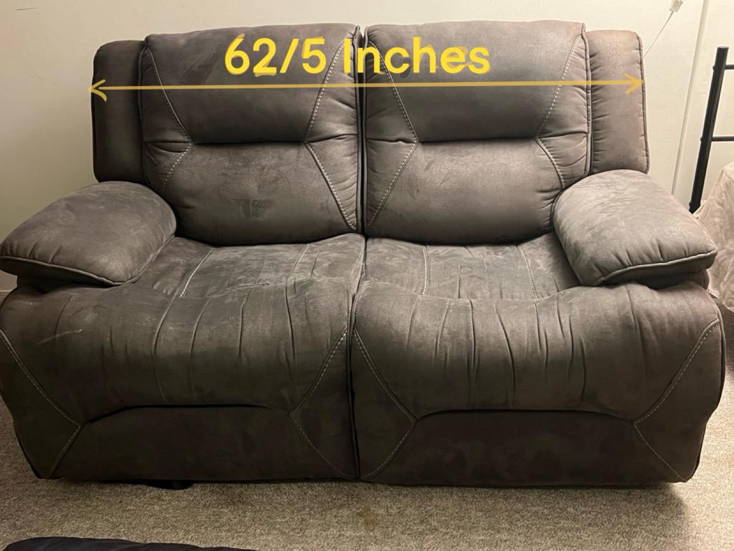 Reclining Loveseat - Dark Grey Fabric