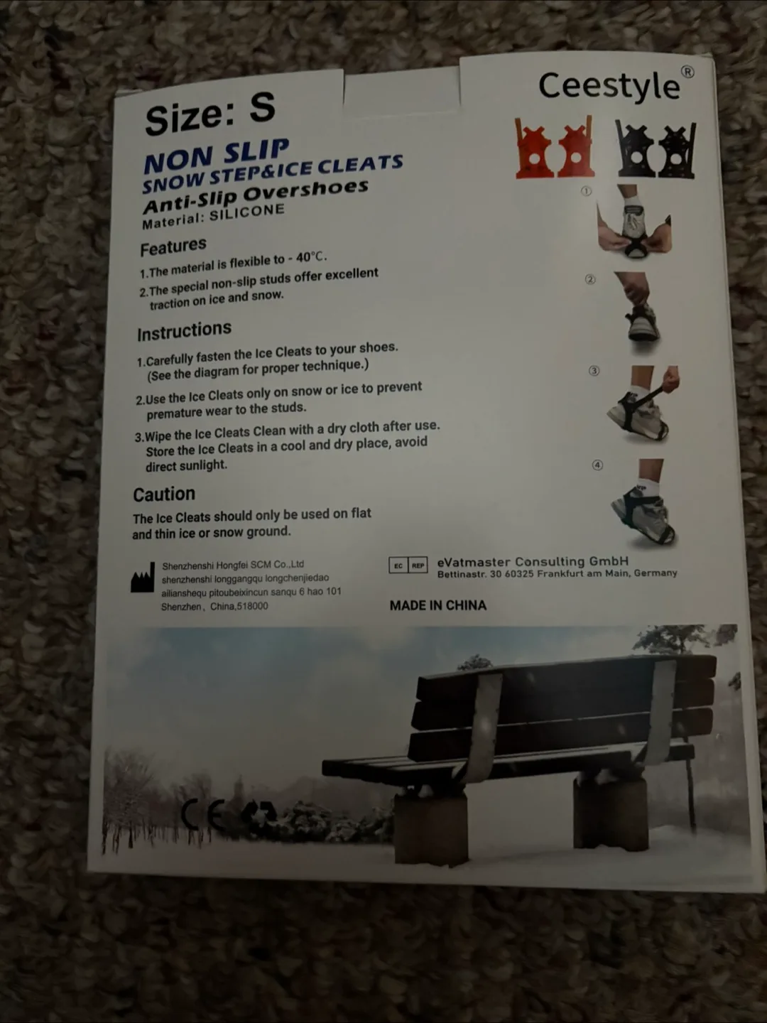 Size Small Ice Cleats, 11 Spikes, Anti-Slip Crampons image indicator(3)