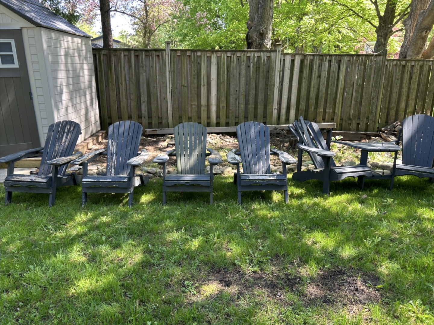Lot of Six Adirondack Chairs -  Needs Repair