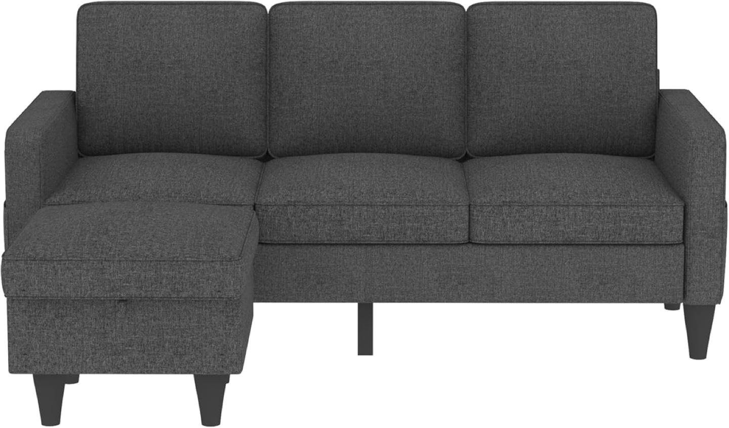 Grey Sectional Sofa with Storage Ottoman - photo 3