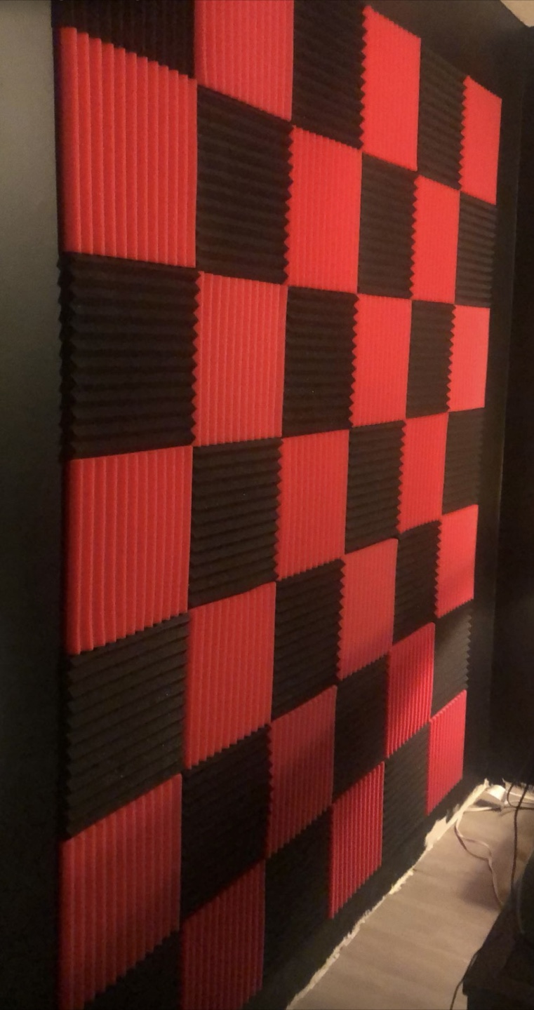 Acoustic Foam Tiles - Red & Black Set