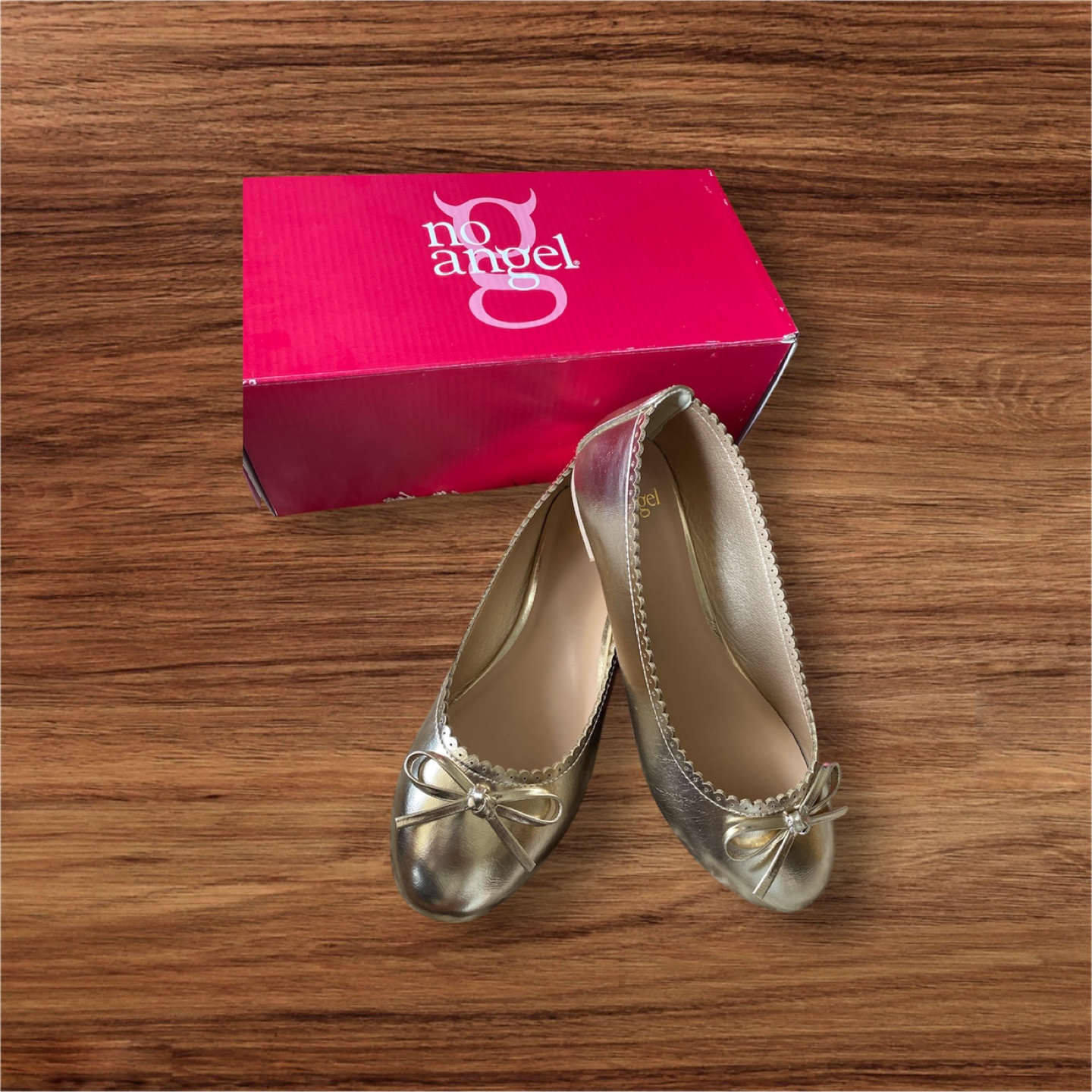 No Angel Girls' Gold Ballerina Flats - Size 4 - photo 2