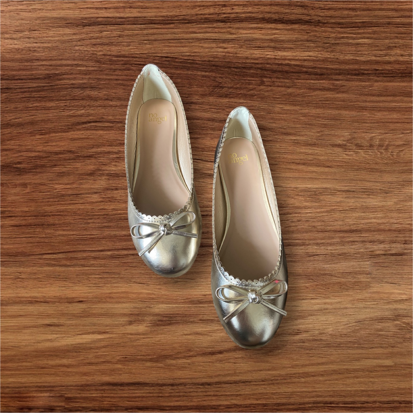 No Angel Girls' Gold Ballerina Flats - Size 4