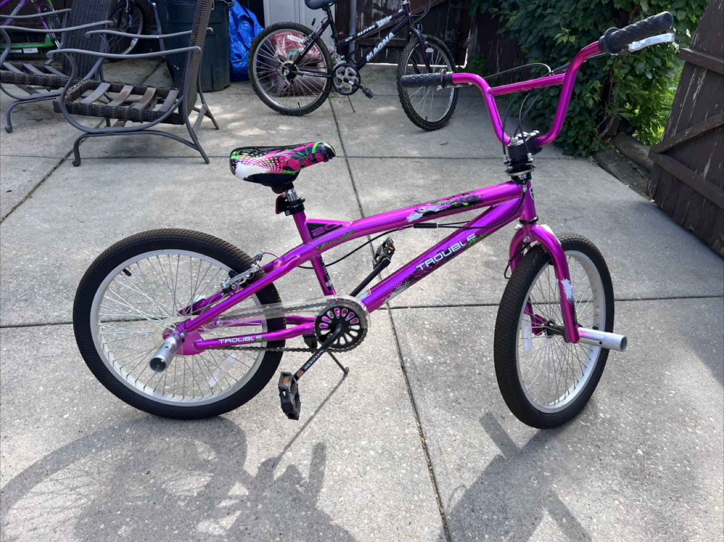 Boys/Girls' 20" Trouble Maker Freestyle BMX Bike - Purple - photo 4