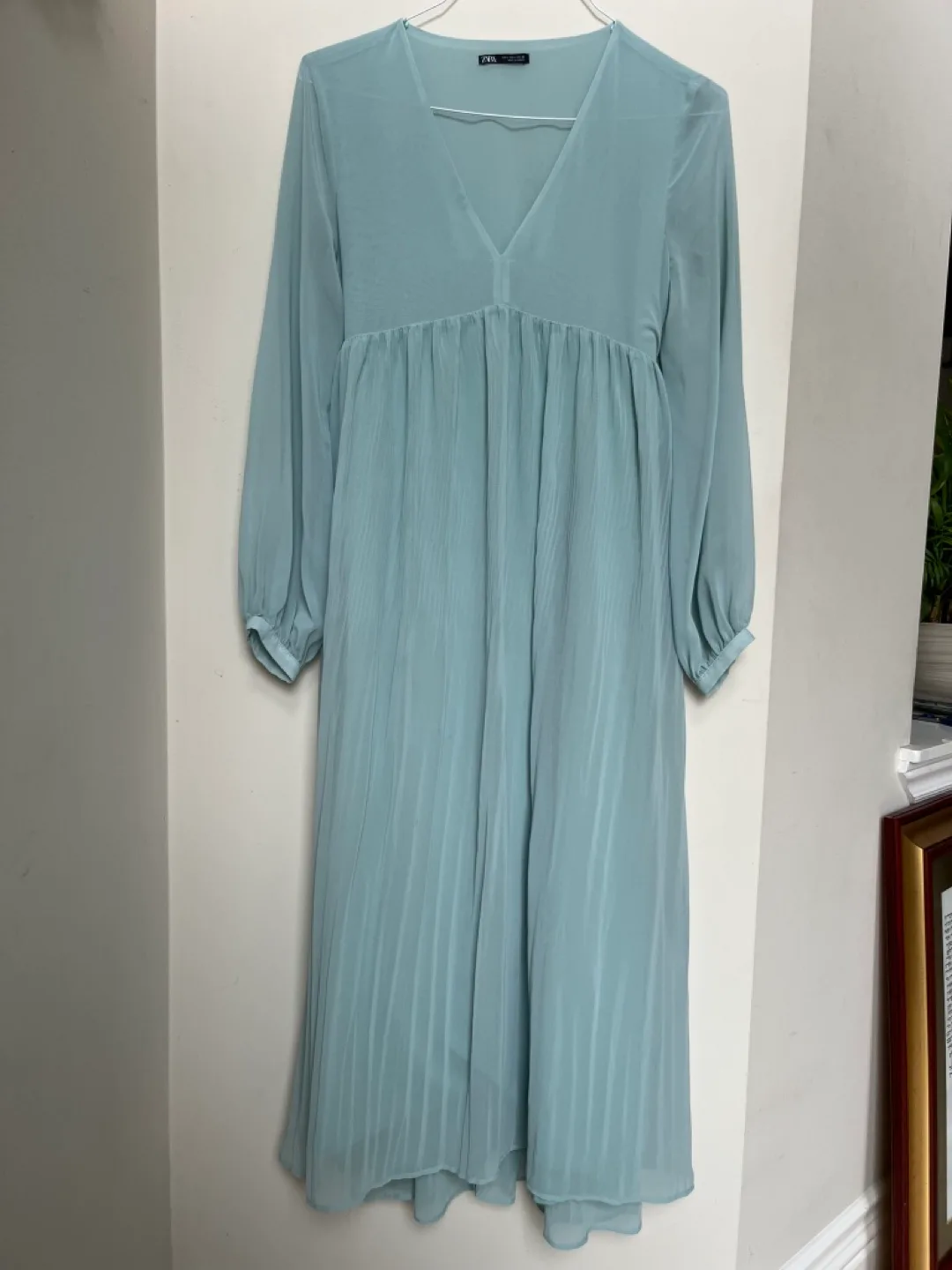 Pleated chiffon Midi Dress - Size Large thumbnail