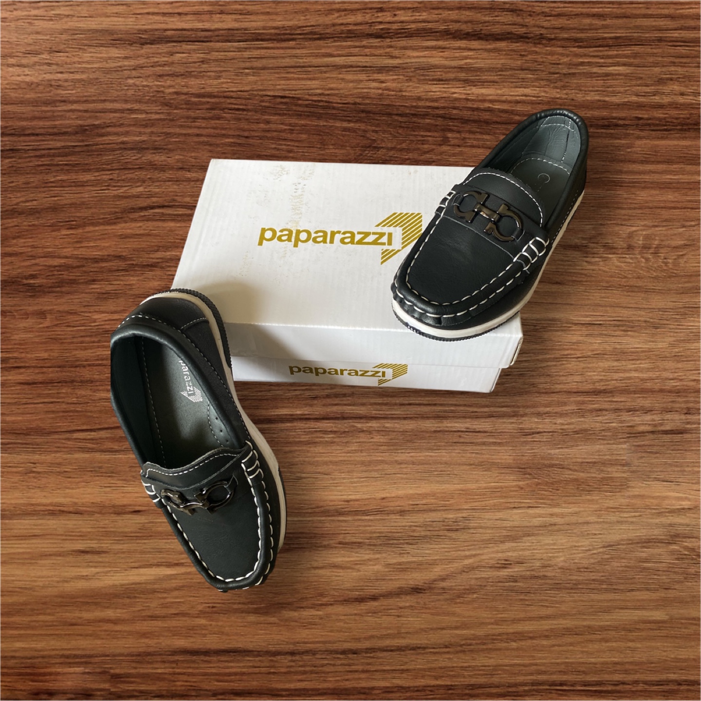 Paparazzi Boys' Black Loafer Shoes - Size 8 - photo 3