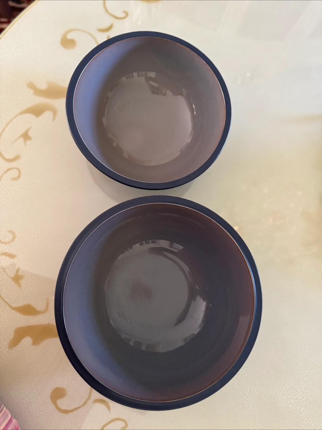 Two Dark Blue Ceramic Bowls image indicator(3)