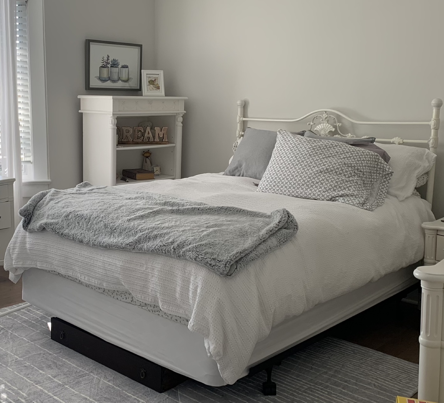 Queen Bed Frame with Headboard and Box Spring