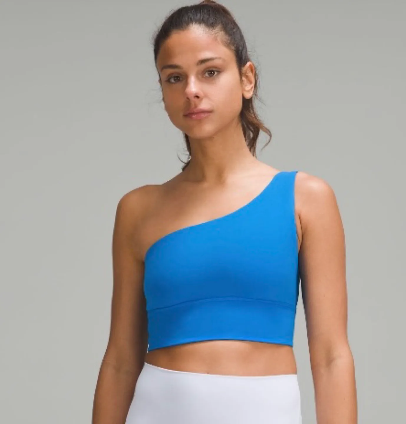 Lululemon One-Shoulder Blue sports bra thumbnail