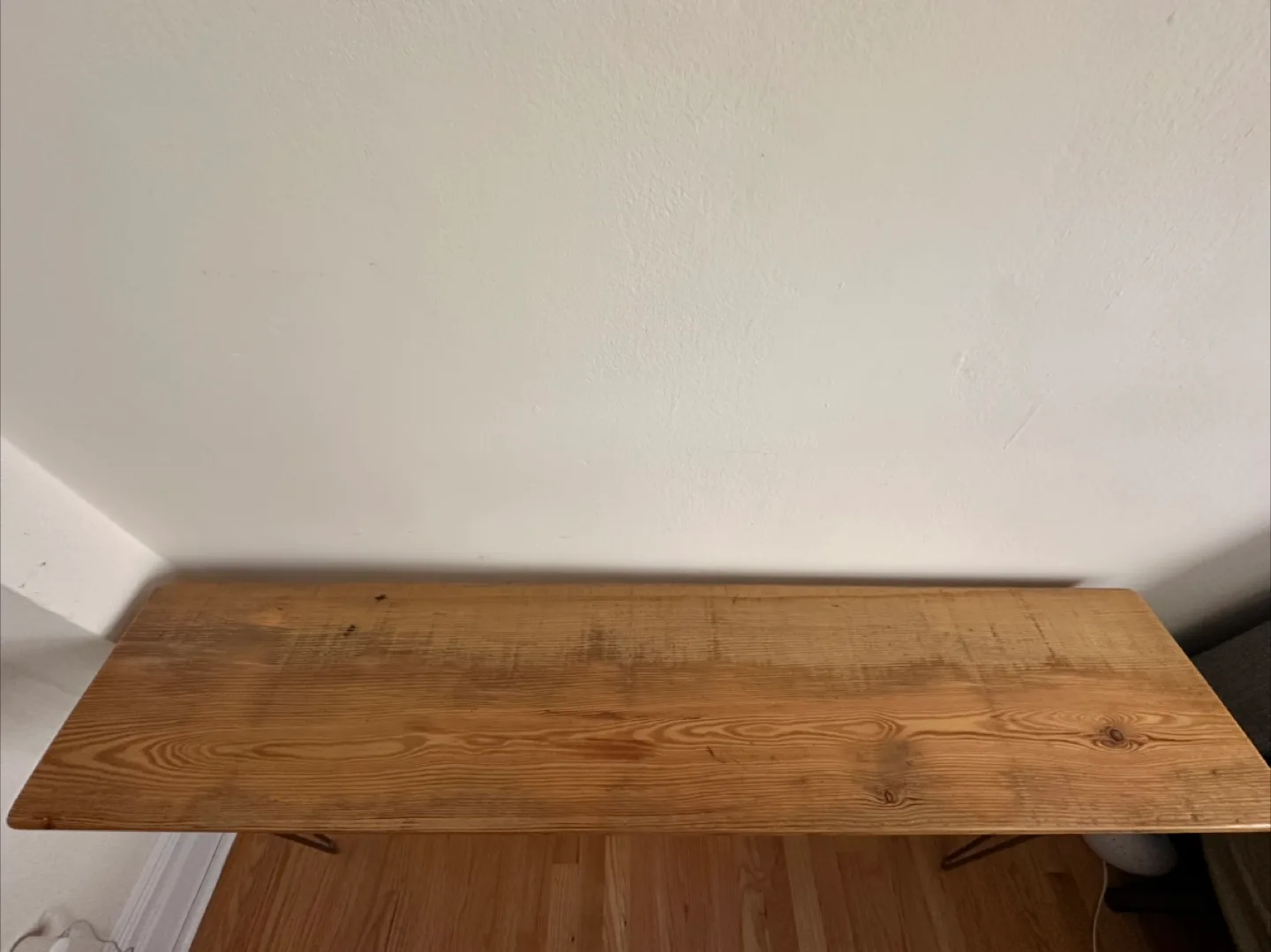 Rustic Reclaimed Wood Console Table with Hairpin Legs image indicator(2)