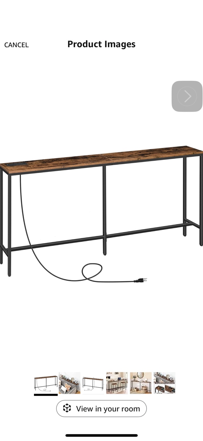 Narrow Console Table with USB Ports