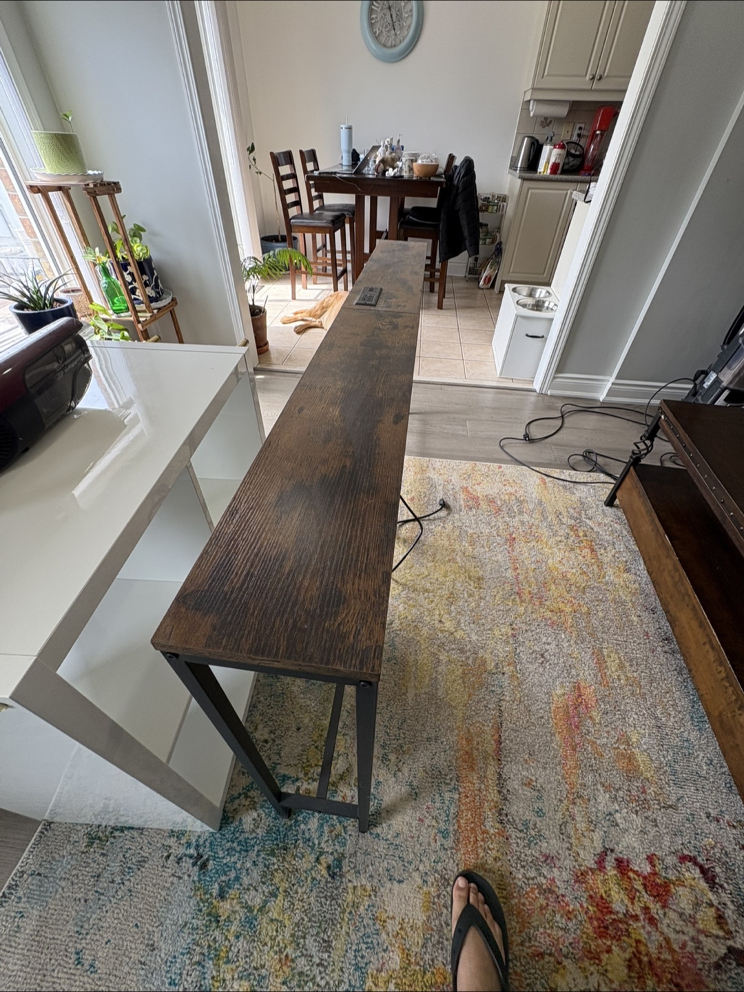 Narrow Console Table with USB Ports - photo 2