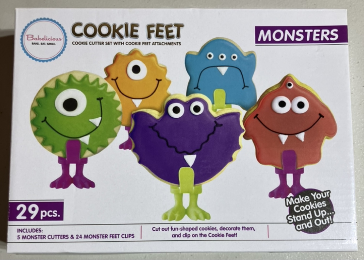 Bakelicious Cookie Feet Monsters Cookie Cutter Set