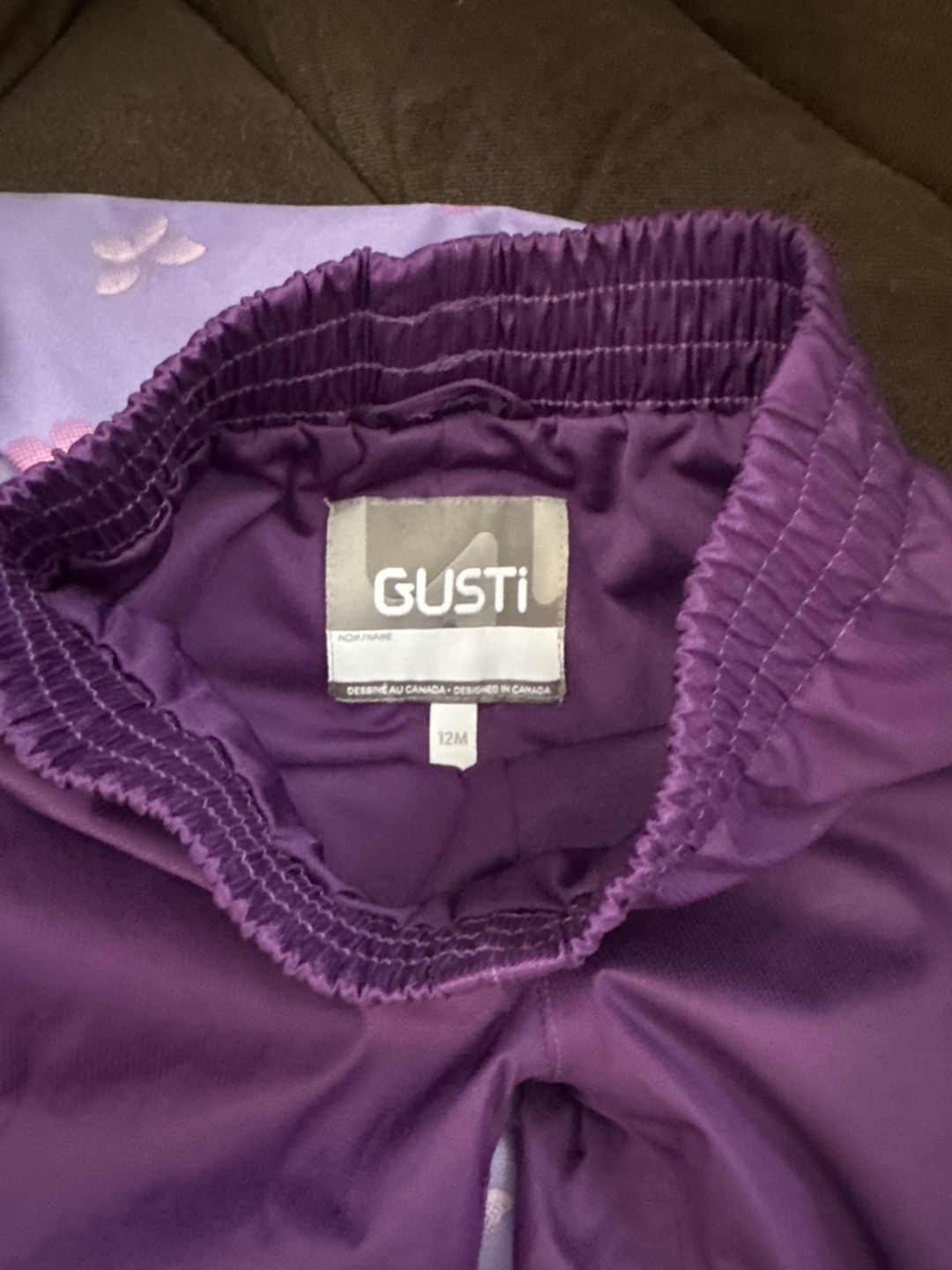 Gusti Kids' Purple Butterfly Rainsuit - Size 12M - photo 3