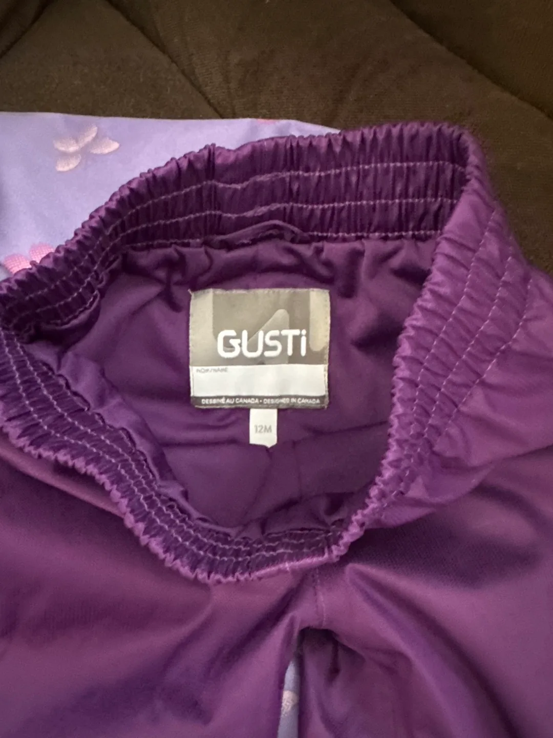 Gusti Kids' Purple Butterfly Rainsuit - Size 12M image indicator(3)