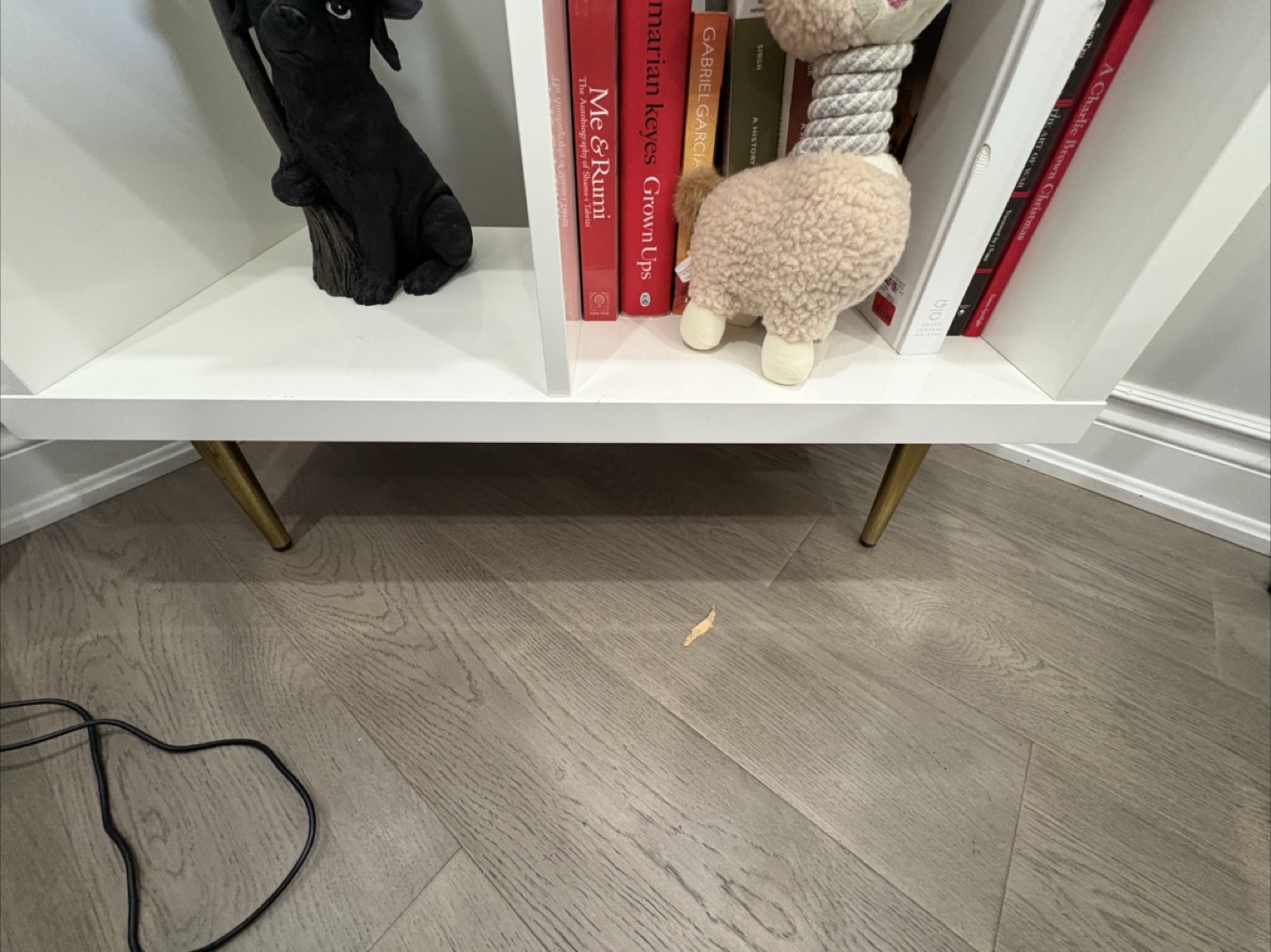 White Cube Shelving Unit with Gold Legs - photo 2