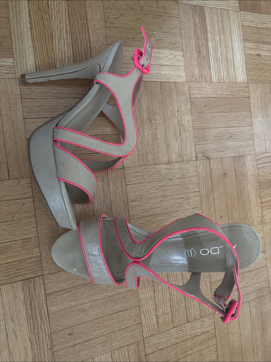 Aldo Nude Pink Trim High Heels Size 7.5