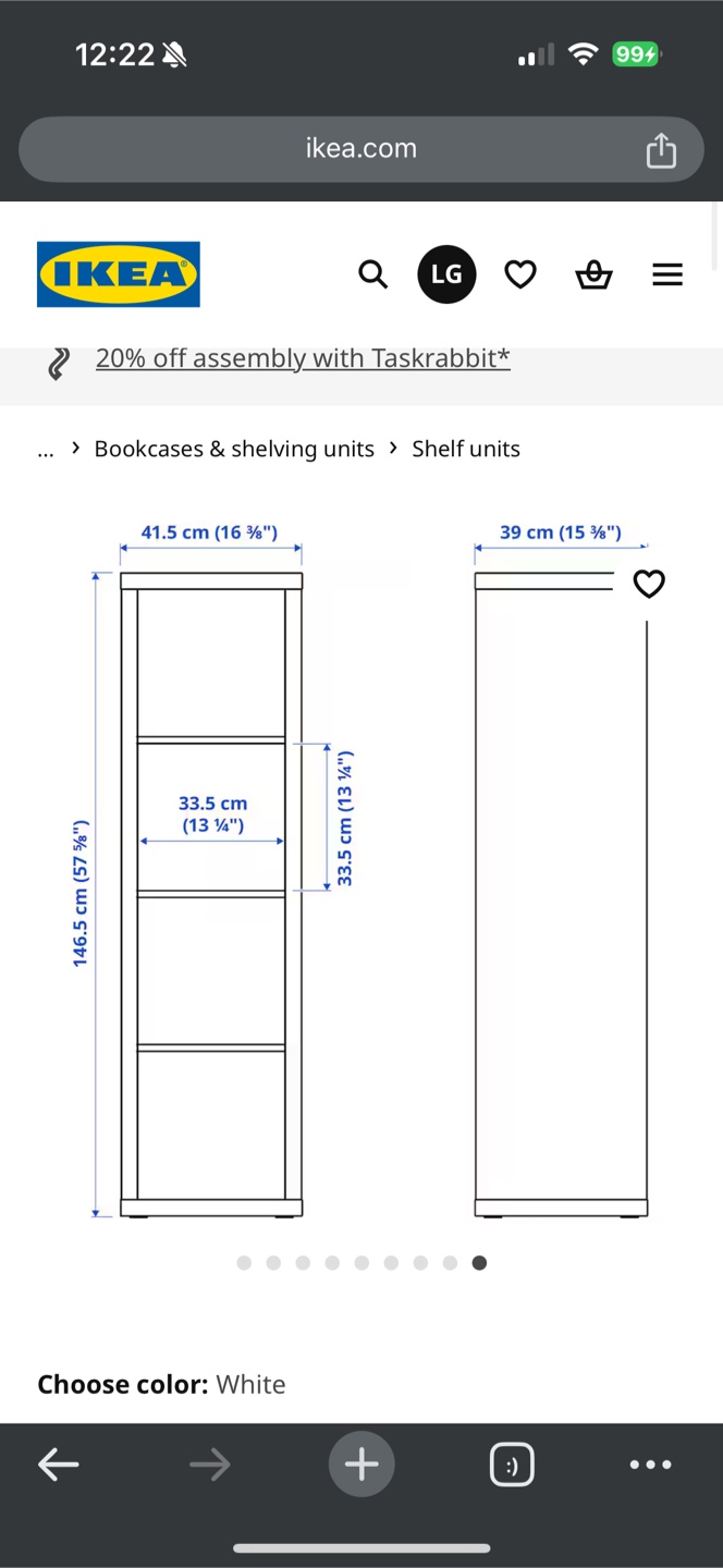 IKEA White Wall Shelf Unit with Pink Flower Knobs