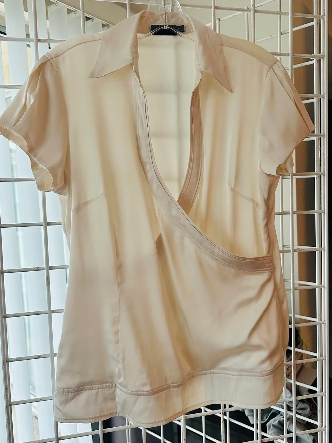 Cream-coloured Wrap Blouse, Size 42 thumbnail