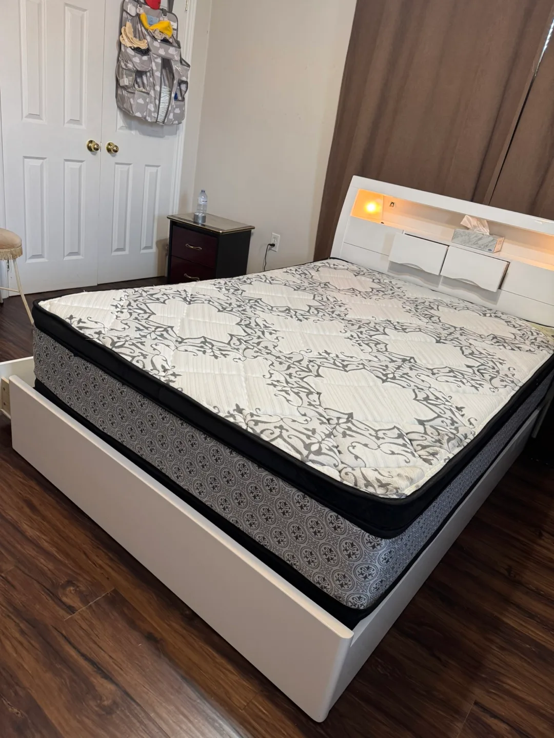 Double Bed Frame with Mattress and Built-in Storage image indicator(4)