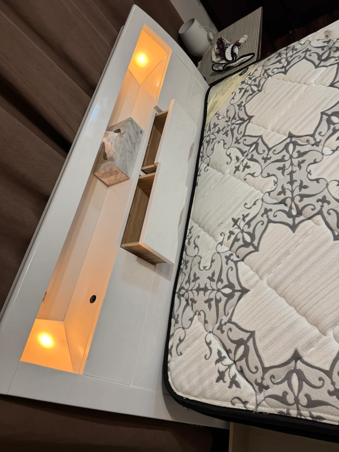 Double Bed Frame with Mattress and Built-in Storage image indicator(2)