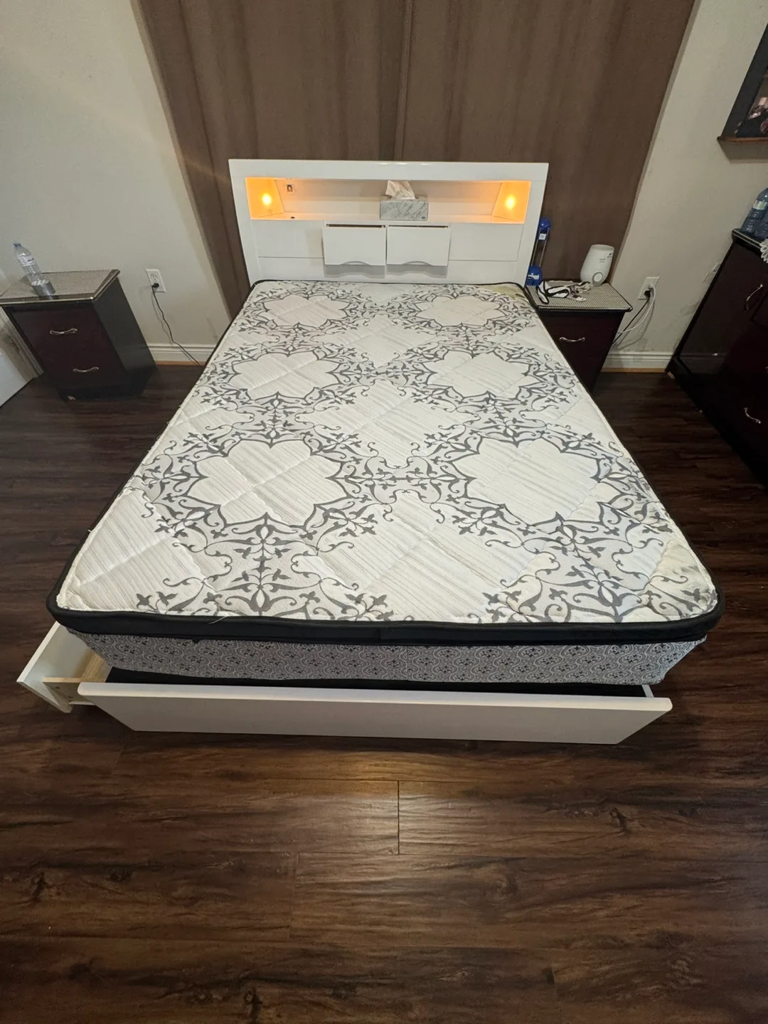 Double Bed Frame with Mattress and Built-in Storage image indicator(9)