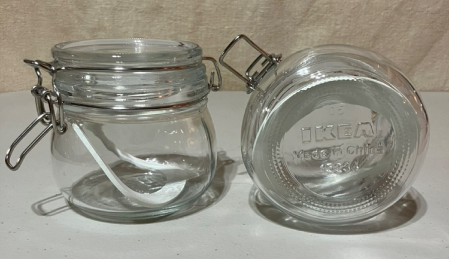 Set of Two IKEA Glass Jars with Metal Clasps