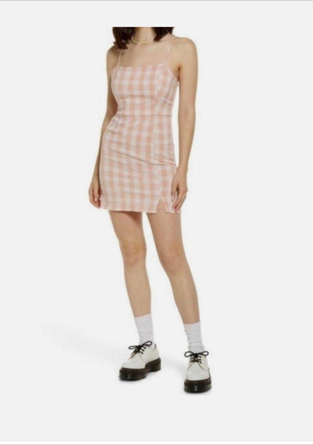 BP. Nordstrom Pink Gingham Mini Dress Size Large