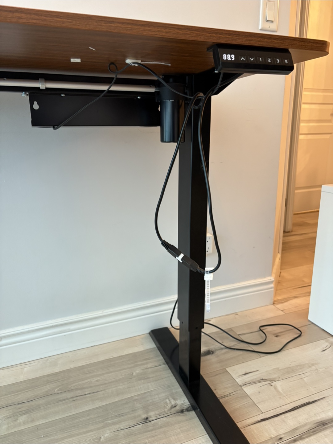 Electric Standing Desk - Brown Wood Grain - photo 2