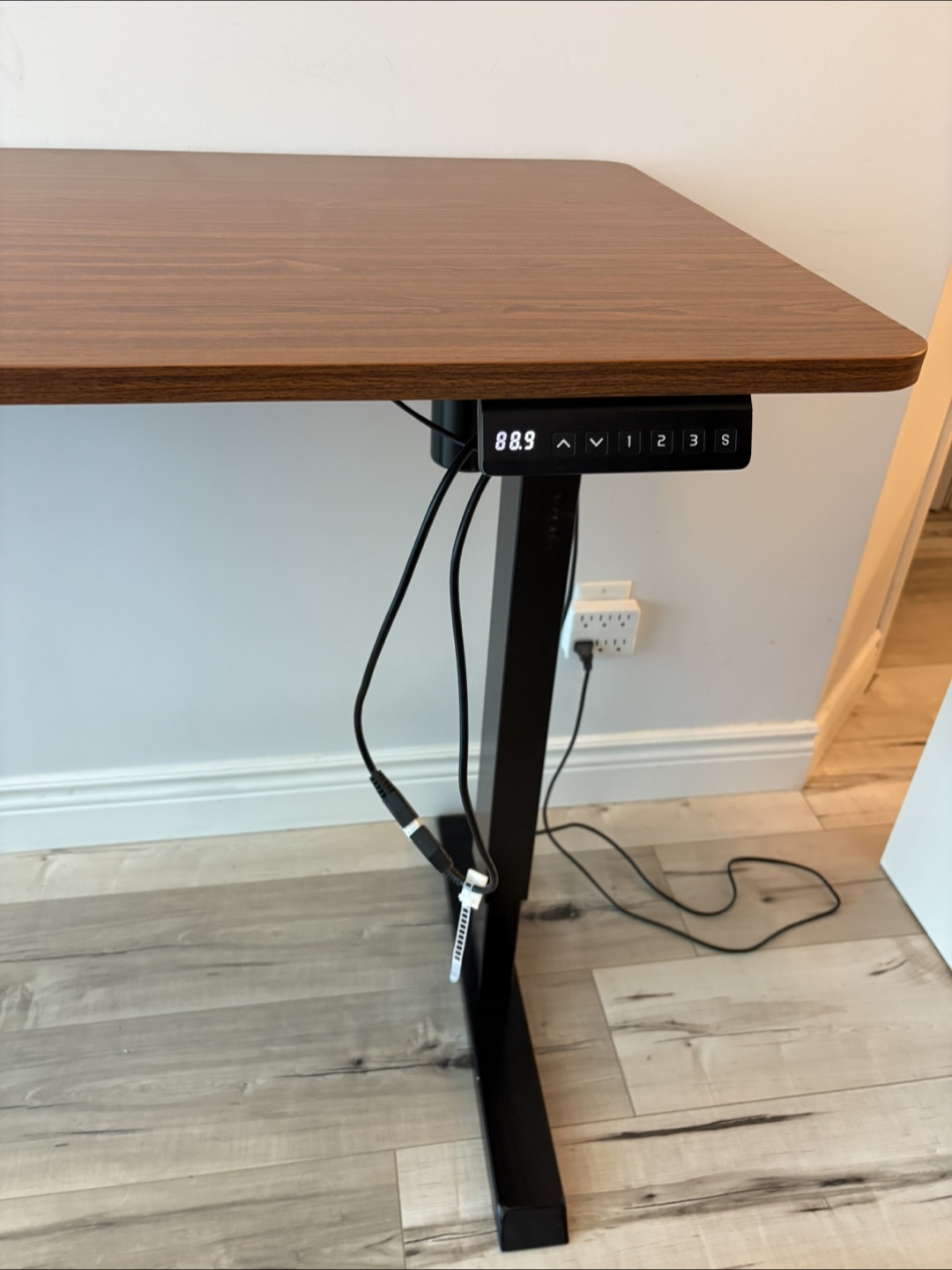 Electric Standing Desk - Brown Wood Grain - photo 3