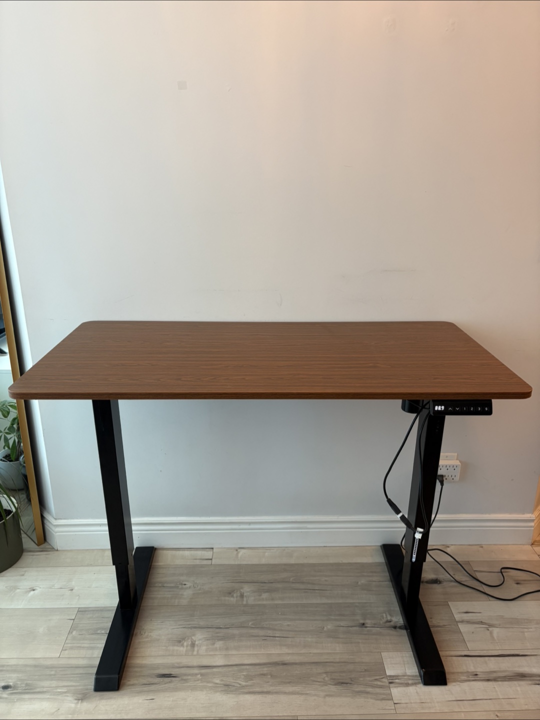 Electric Standing Desk - Brown Wood Grain