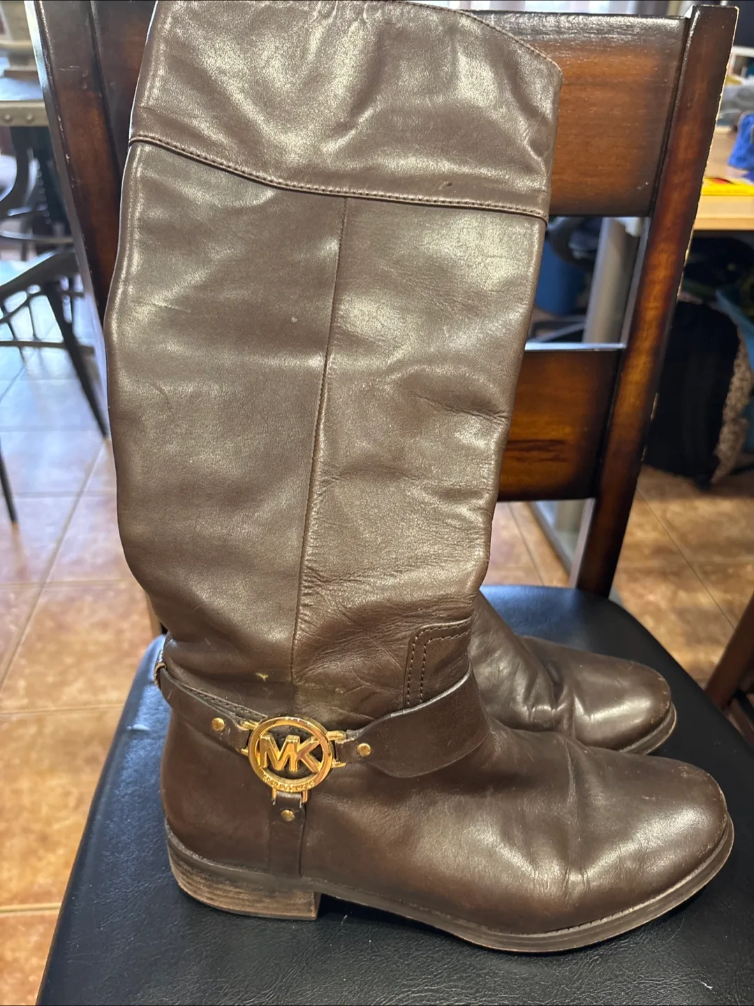 Michael Kors Brown Leather Riding Boots - Size 9 1/2 M