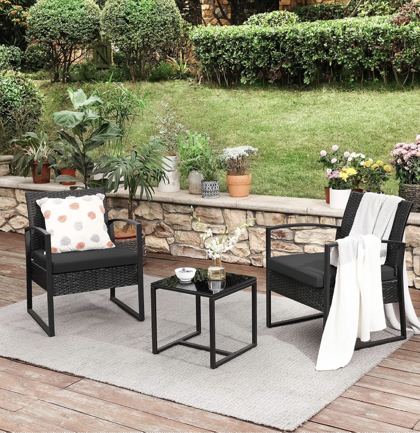 3-Piece Patio Set Outdoor Patio Furniture Sets