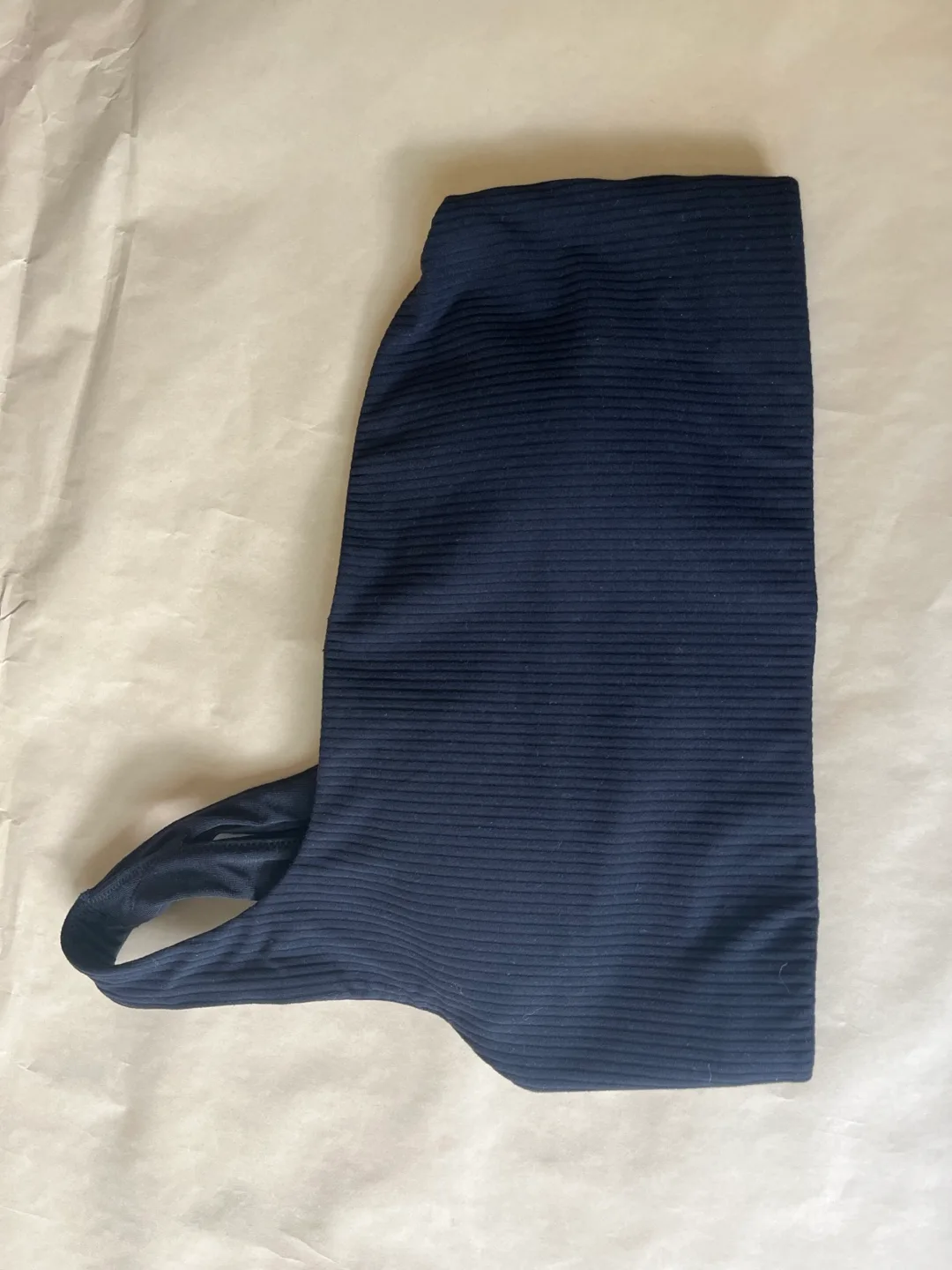Black Ribbed One Shoulder bra Top thumbnail