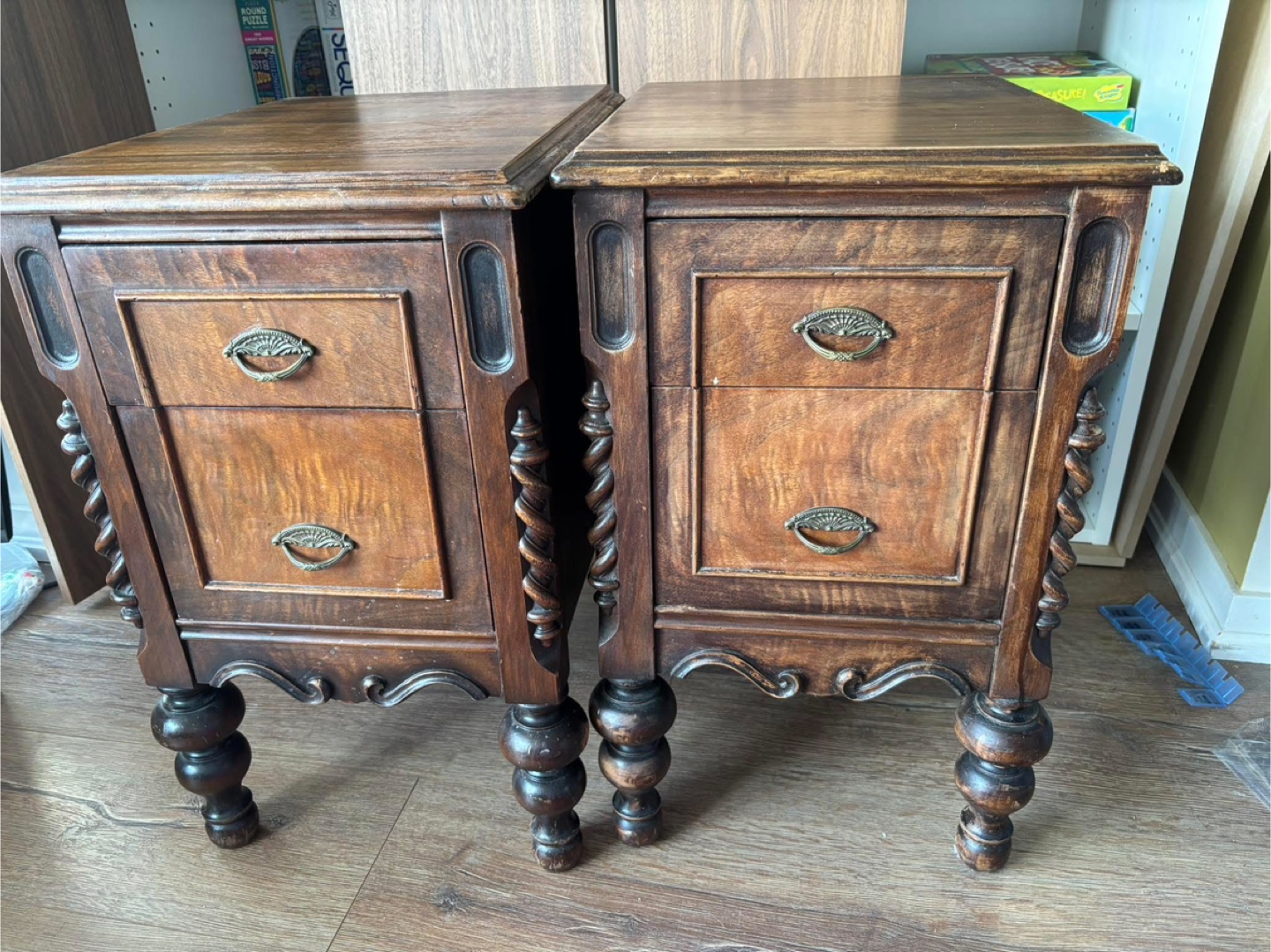 Pair of Antique Wooden Nightstands