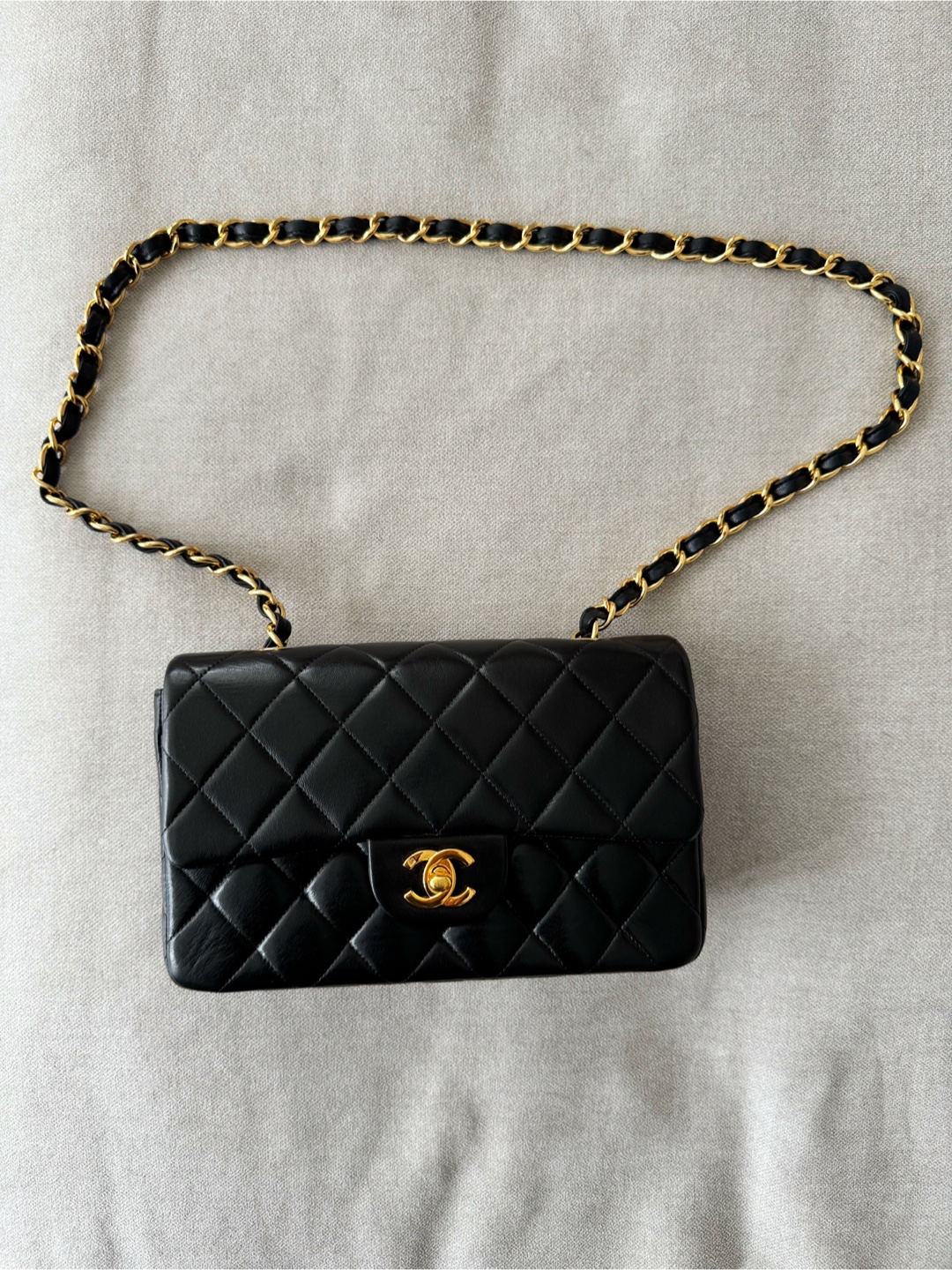 Vintage Chanel Black Quilted Lambskin Leather Shoulder Bag - photo 2