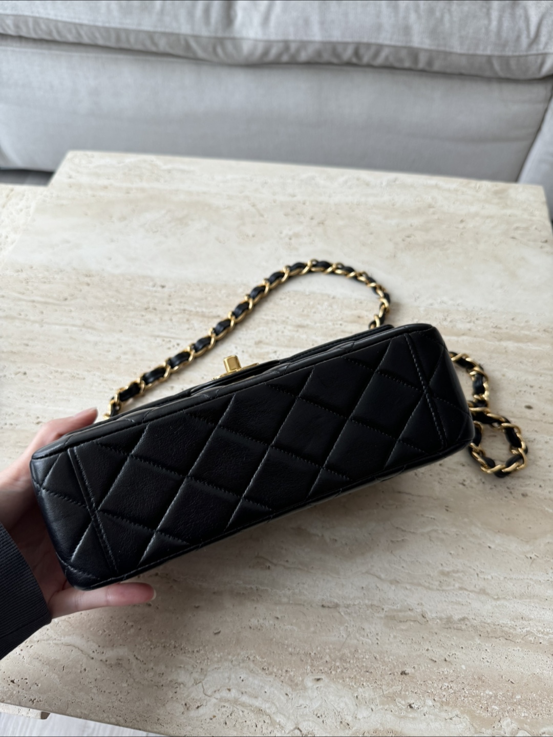 Vintage Chanel Black Quilted Lambskin Leather Shoulder Bag - photo 4