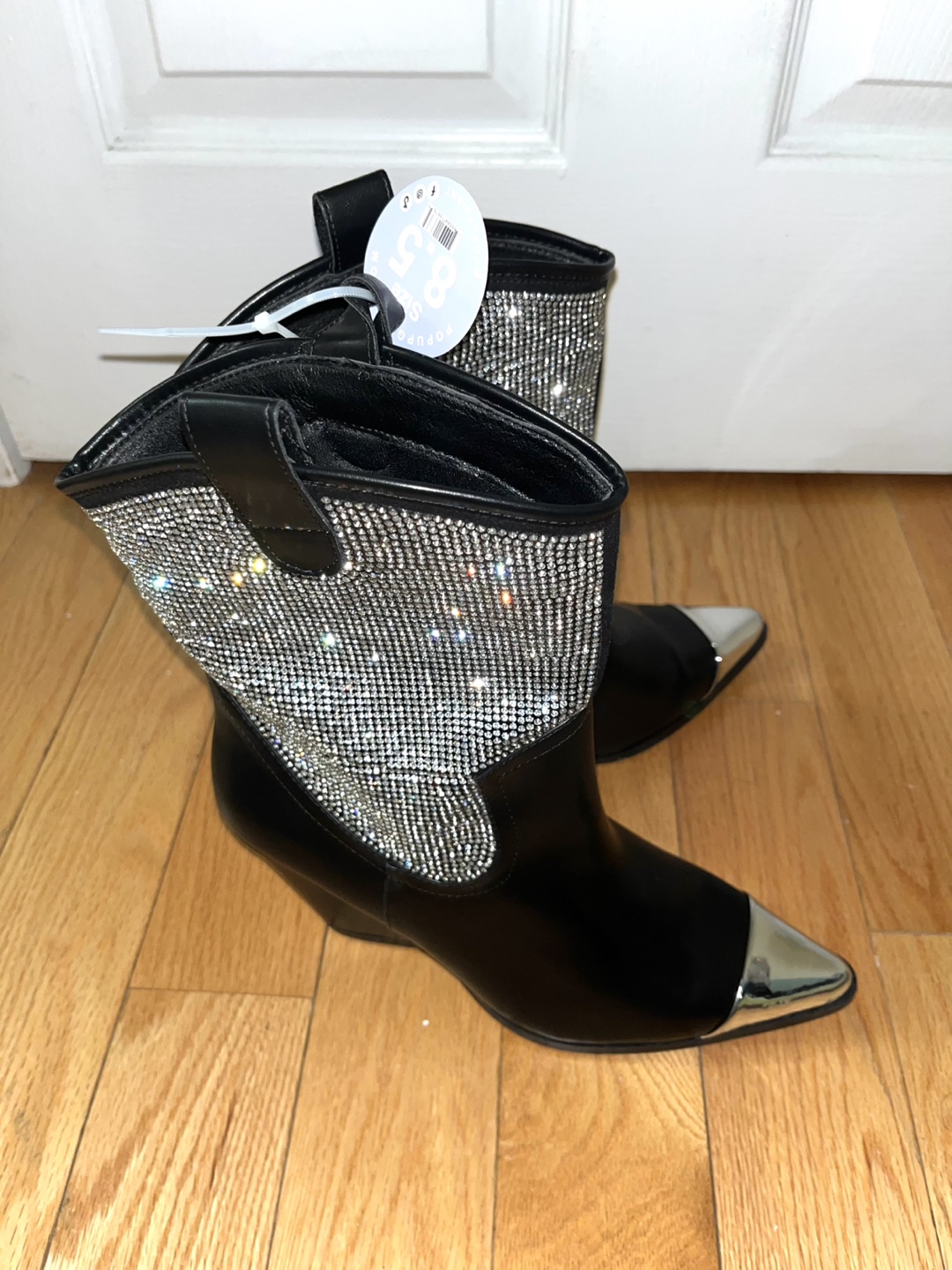 Brand new Black w sequin cowboy boots - photo 4