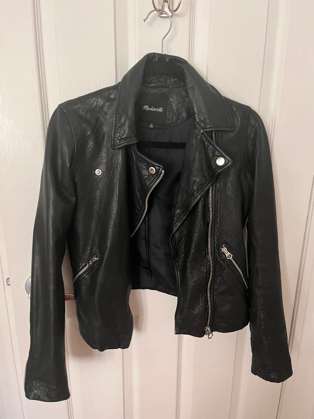 Madewell Washed Leather Motorcycle Jacket- Black thumbnail