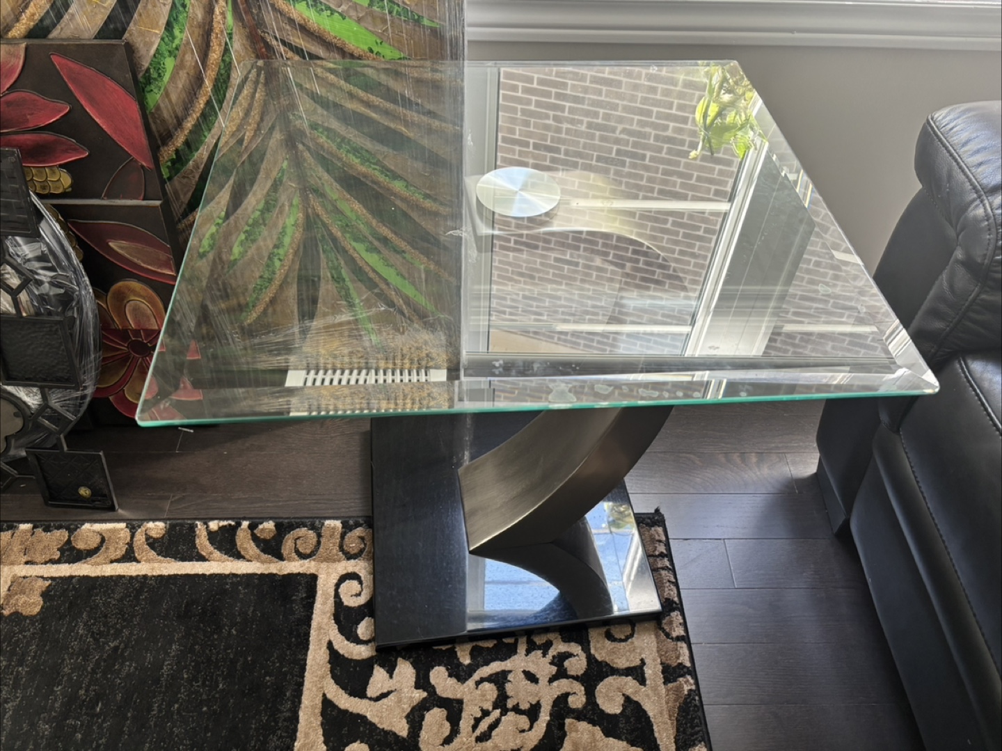 Two Glass and Metal Accent Table - photo 3
