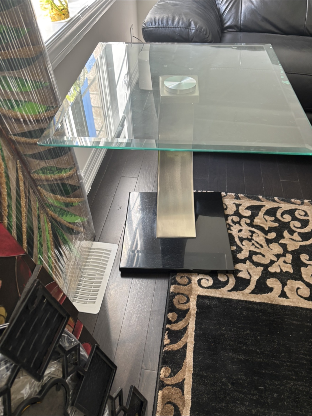 Two Glass and Metal Accent Table - photo 2