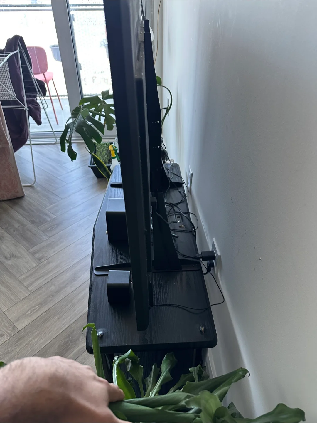 Sleek Black TV Table – Sturdy & Stylish with Shelf image indicator(4)