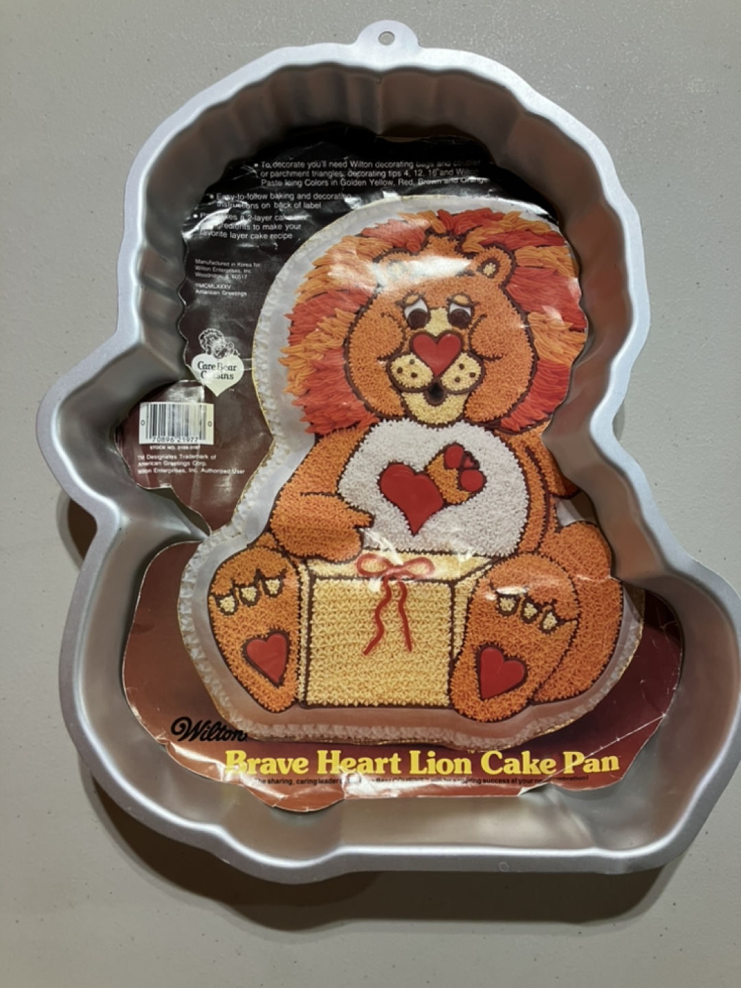 Vintage Wilton Care Bears Brave Heart Lion Cake Pan