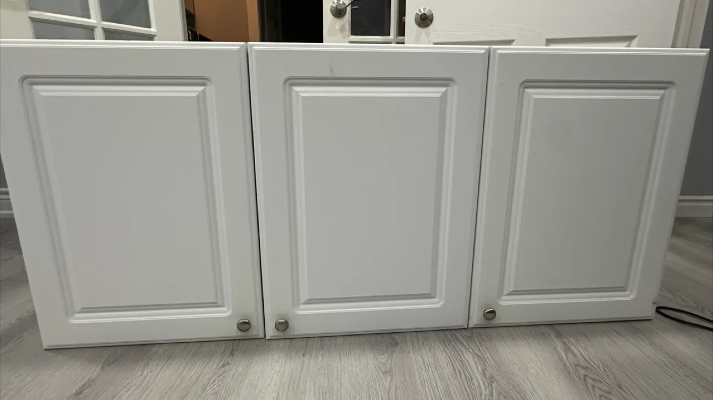 Three Compartment  White  Cabinets