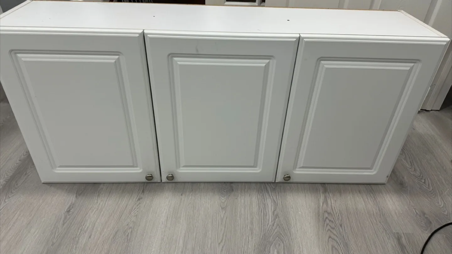 Three Compartment  White  Cabinets image indicator(3)