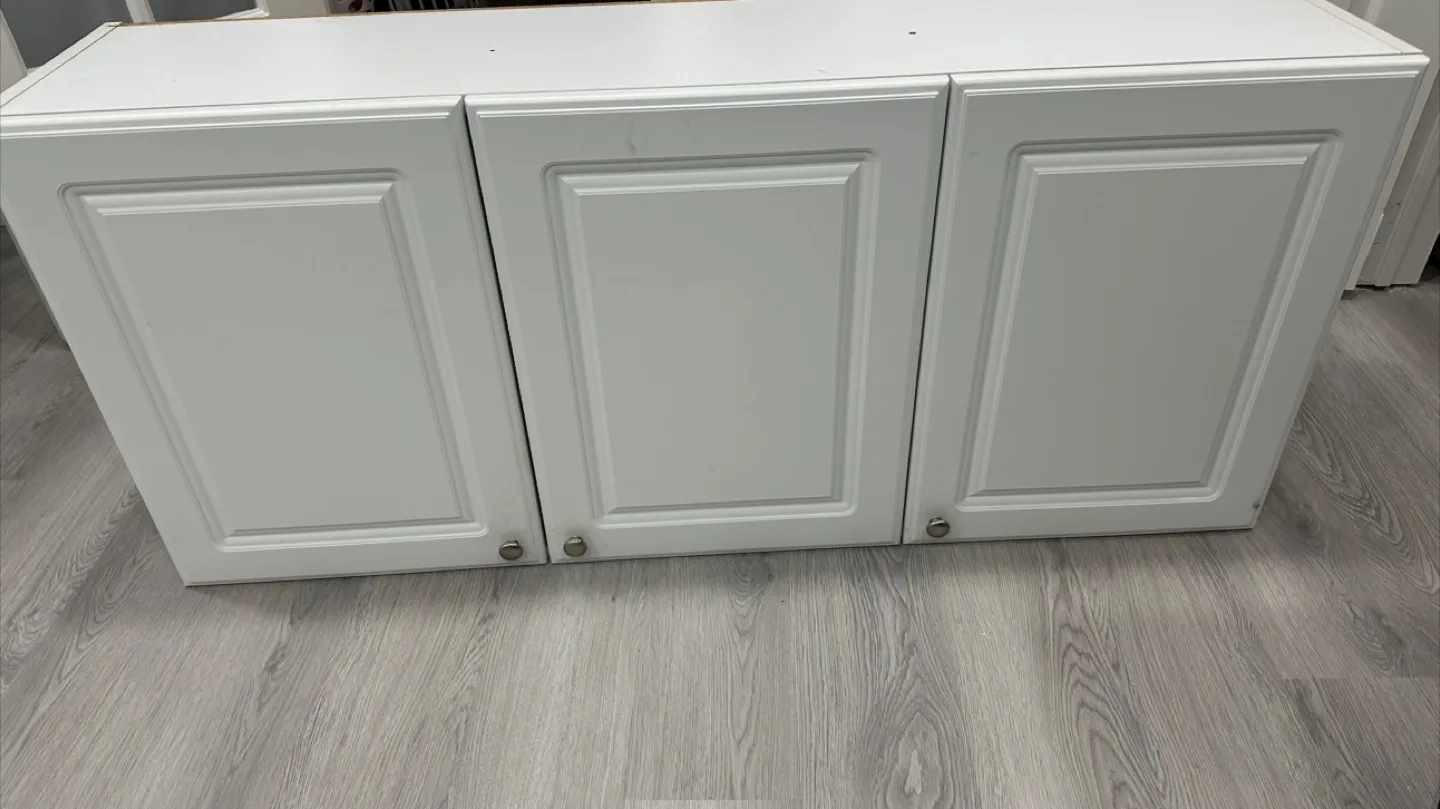 Three Compartment  White  Cabinets image indicator(4)